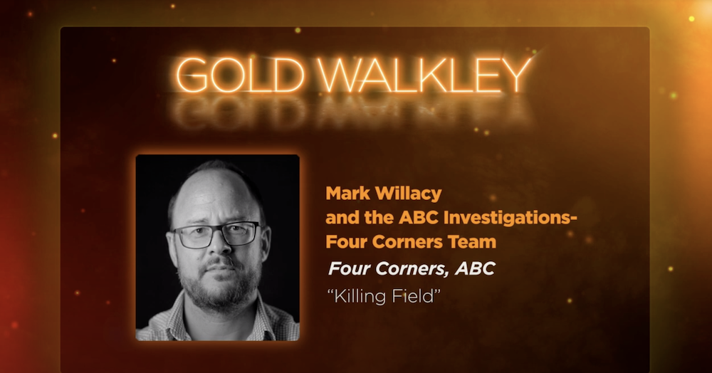 Mark Willacy headed up the team that won the 2020 Gold Walkley award for the ABC's Four Corners program, 'Killing Fields'.
