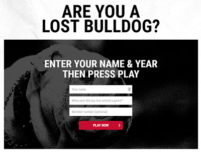 The 'Lost Bulldogs' entry point, developed by Creativa, led to a personalised video and poster creation tool that would go viral on social media.