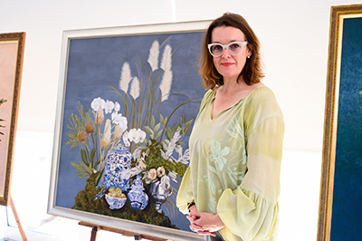 Artist and Ocre Designs' founder Dr Tarn McLean says the latest luxury handbag range was inspired by the floral zodiac.