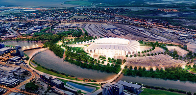 Artist's impression of the new Townsville Stadium.