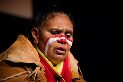 Songwoman Maroochy Barambah performed the traditional 'welcome to country' at the 2017 Indigenous Awards event in Brisbane