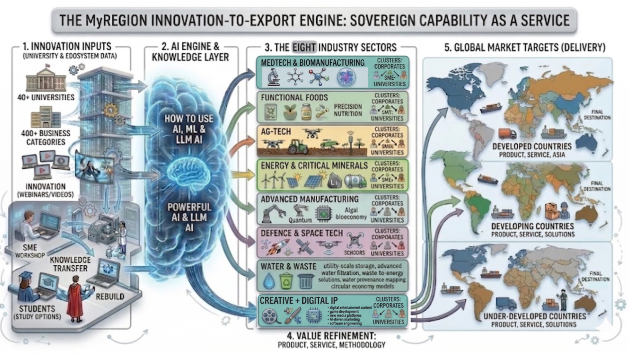 Innovation to export > the myRegion pathway for Australia's economic future. "Let's get started now ..." says myRegion CEO John Sheridan.