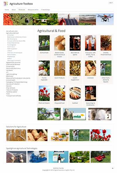 The digital Agriculture Toolbox is a resource to help boost the industry by providing ag. companies with deep information, contacts and an international showcase.