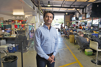 Dhaval Vyas is studying the effects on well-being and mental health at Substation 33, a social enterprise e-waste recycling facility in Logan City.