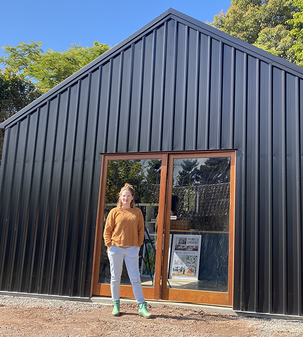 Edwina Cameron: like many small business owners, her family has turned to adapting a shed at home to continue manufacturing in the COVID era.