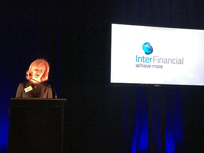 InterFinancial managing director Sharon Doyle delivers the 30th anniversary oration.