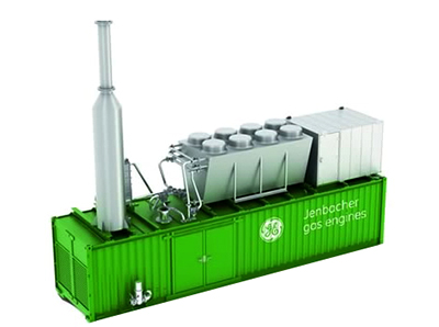 A Clarke Energy portable container-based power generation engine, used in the Jenbacher Standard Containerised Unit.
