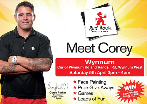 Broncos, Origin and Australian rugby league great Corey Parker has become an ambassador for franchise Red Rock noodles.